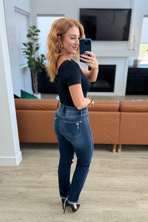 Montana High Rise Rigid Magic Distressed Straight Jeans - STB Boutique