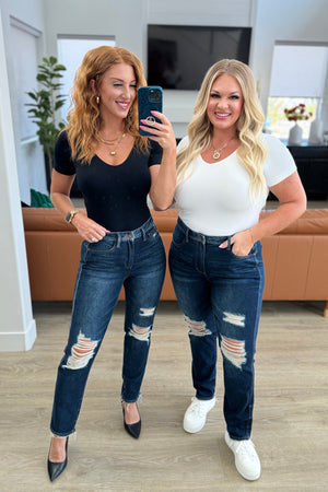 Montana High Rise Rigid Magic Distressed Straight Jeans - STB Boutique
