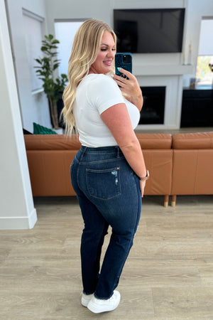 Montana High Rise Rigid Magic Distressed Straight Jeans - STB Boutique