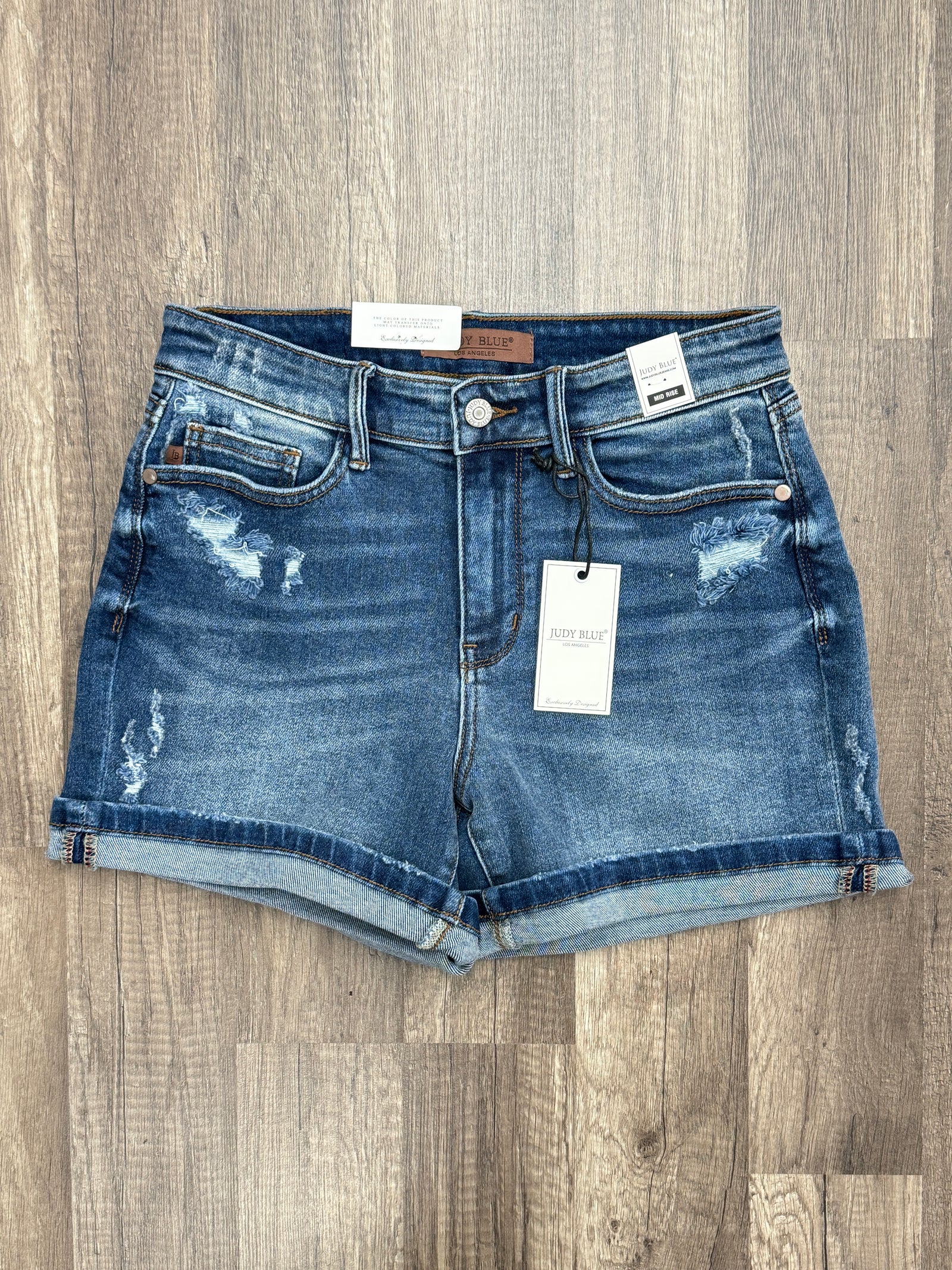 Judy Blue Md Wash Distressed Shorts (SM-XL)