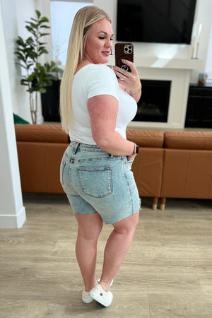 Cindy High Rise Mineral Wash Distressed Boyfriend Shorts - STB Boutique