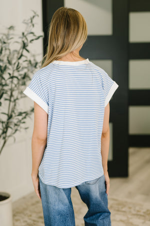 I Wouldn't Mind Short Sleeve Top in Cornflower Blue - STB Boutique