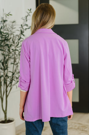 I'm Really That Gal Open Front Blazer in Orchid Glow (SM-3X)