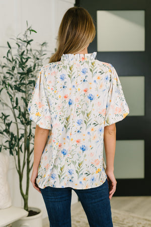 In All This Time Notch Neck Floral Blouse (SM-3X)