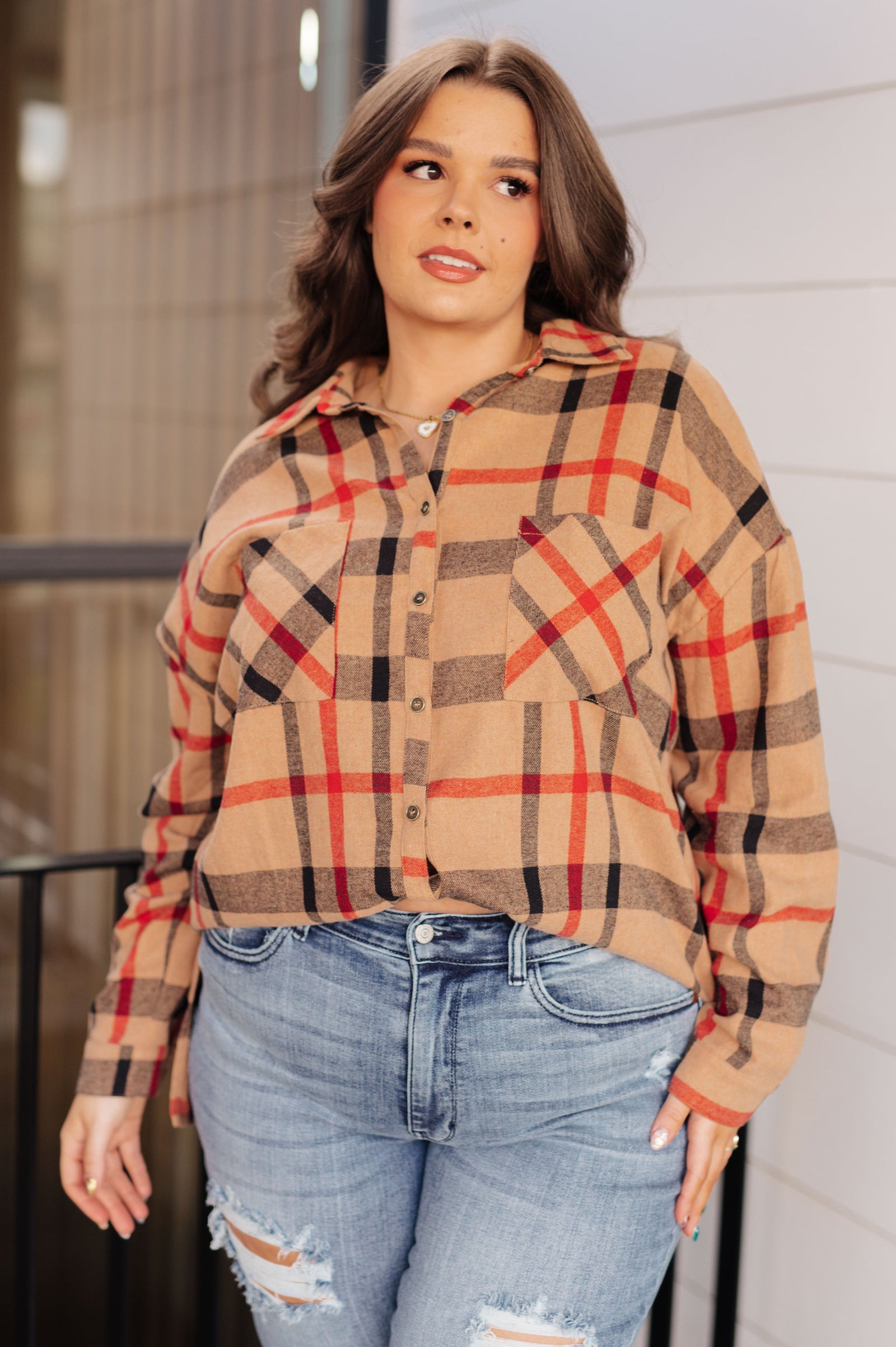 Is It Really Oversized Plaid Button Up (SM-3X)