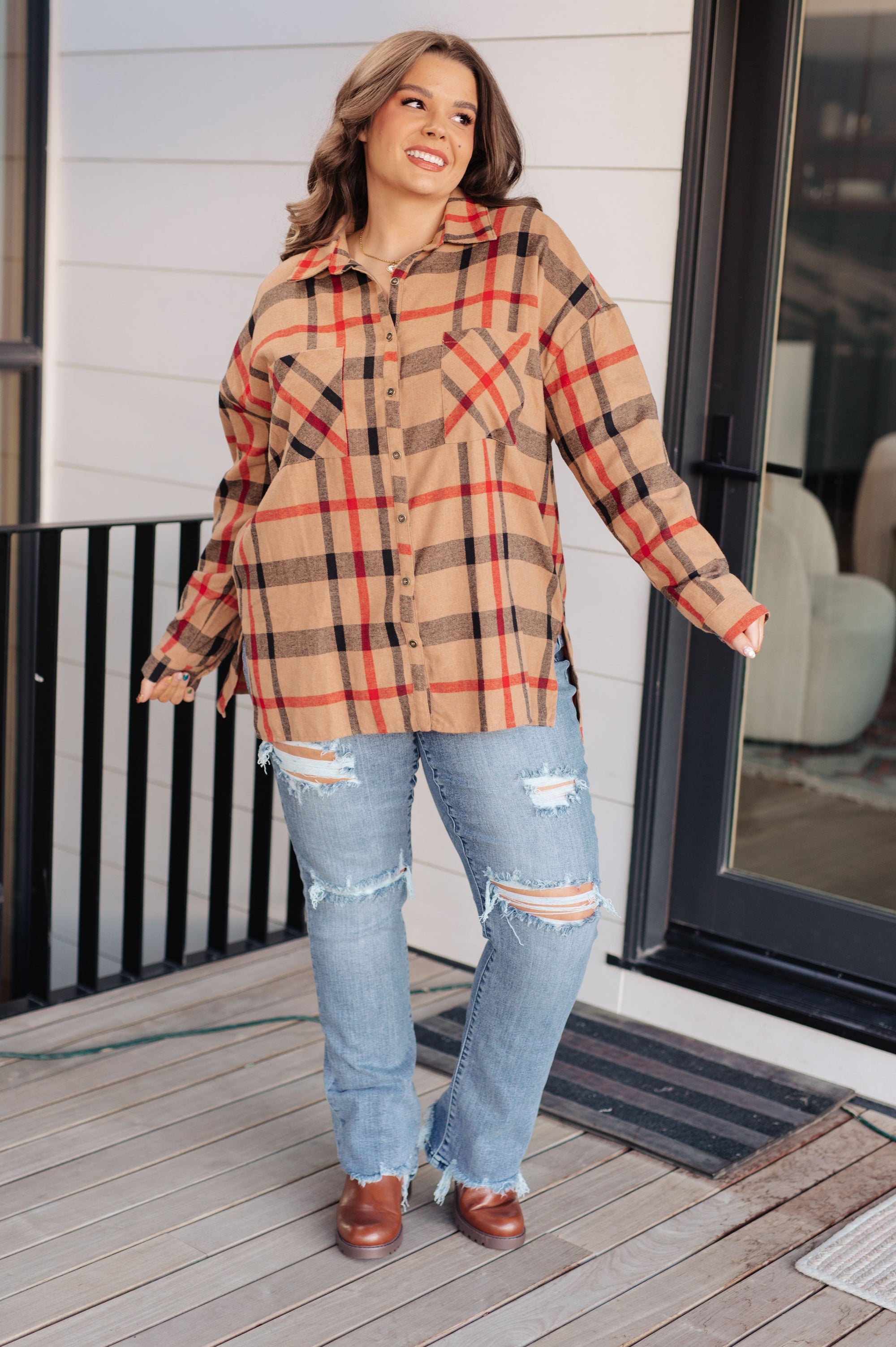 Is It Really Oversized Plaid Button Up (SM-3X)