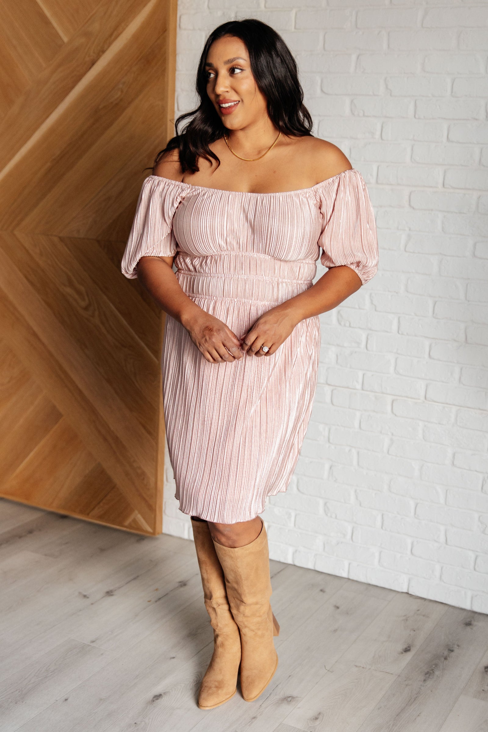 It's For the Aesthetic Balloon Sleeve Dress (SM-3X) - STB Boutique