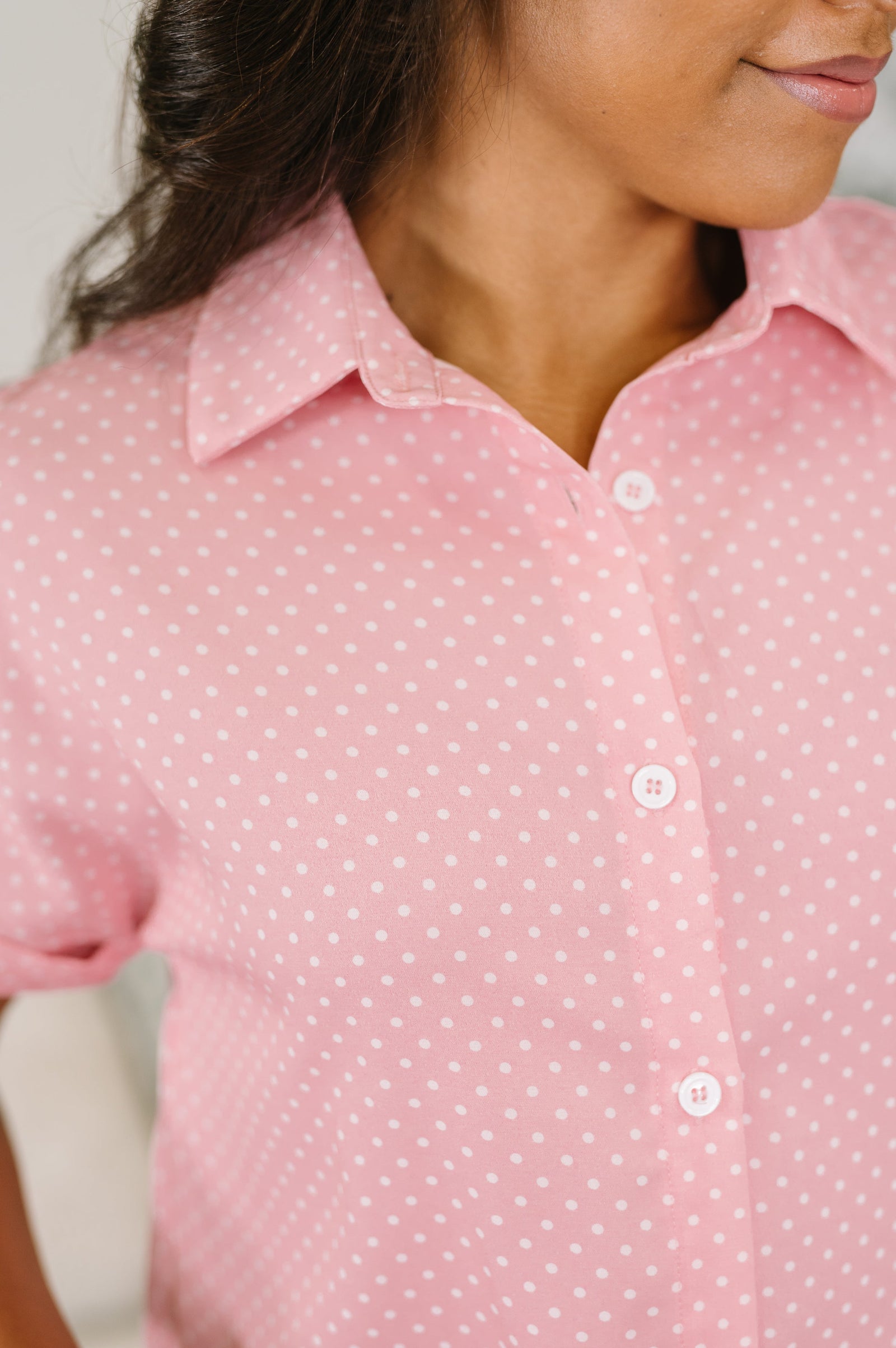 It's Just Business Collared Button Down Blouse - STB Boutique
