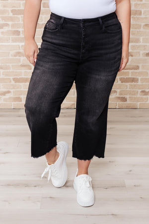 Ryan High Rise Button Fly Wide Leg Crop Jeans - STB Boutique