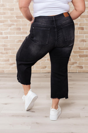 Ryan High Rise Button Fly Wide Leg Crop Jeans - STB Boutique