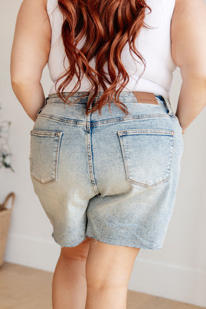 Cindy High Rise Mineral Wash Distressed Boyfriend Shorts - STB Boutique