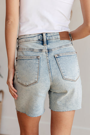 Cindy High Rise Mineral Wash Distressed Boyfriend Shorts - STB Boutique