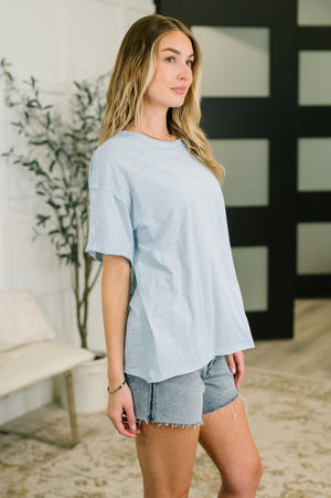 Just Like That Relaxed Heather Tee in Blue (SM-3X)