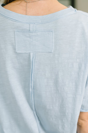 Just Like That Relaxed Heather Tee in Blue (SM-3X)
