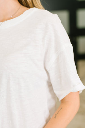 Just Like That Relaxed Heather Tee in Ivory (SM-3X)