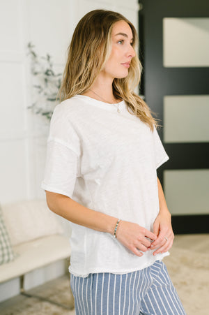 Just Like That Relaxed Heather Tee in Ivory (SM-3X)