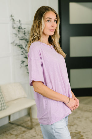 Just Like That Relaxed Heather Tee in Lilac (SM-3X)
