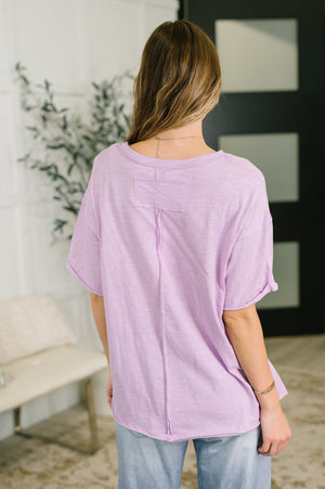 Just Like That Relaxed Heather Tee in Lilac (SM-3X)
