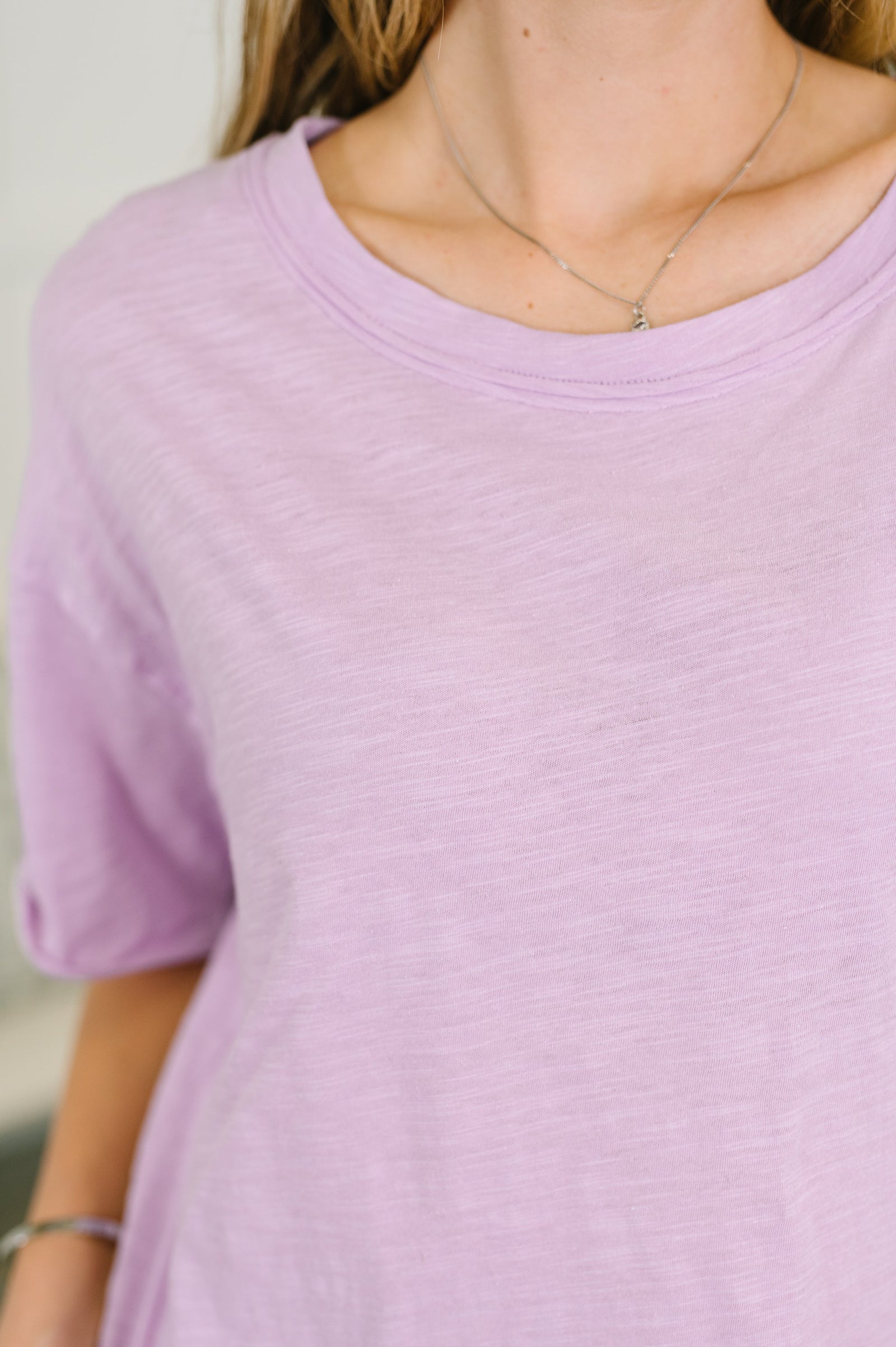 Just Like That Relaxed Heather Tee in Lilac (SM-3X)