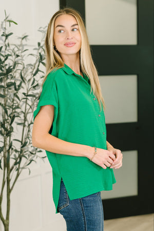 Keep Up Collared Button Down in Green (SM-3X)