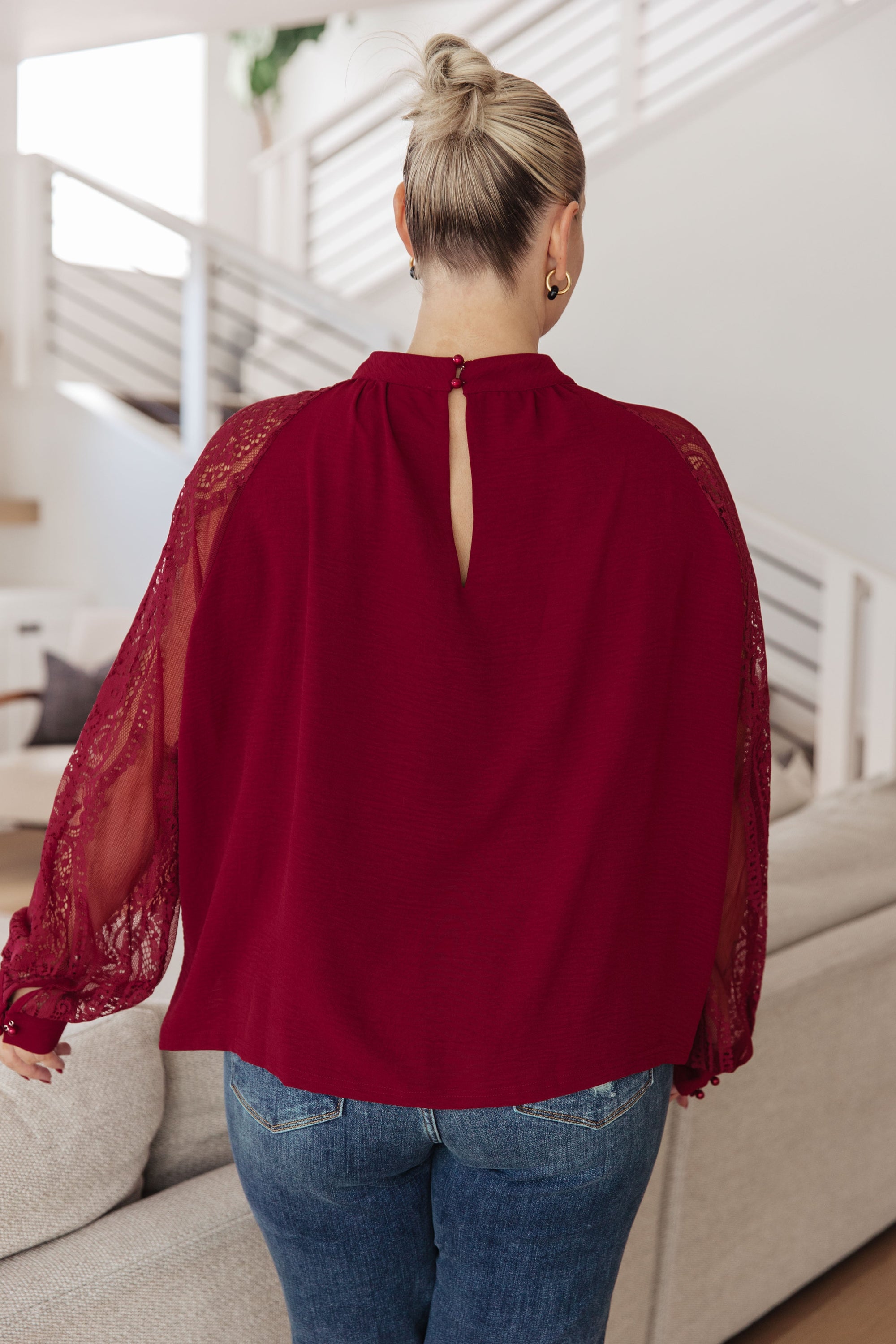 Lace on My Sleeves Blouse (SM-3X) - STB Boutique