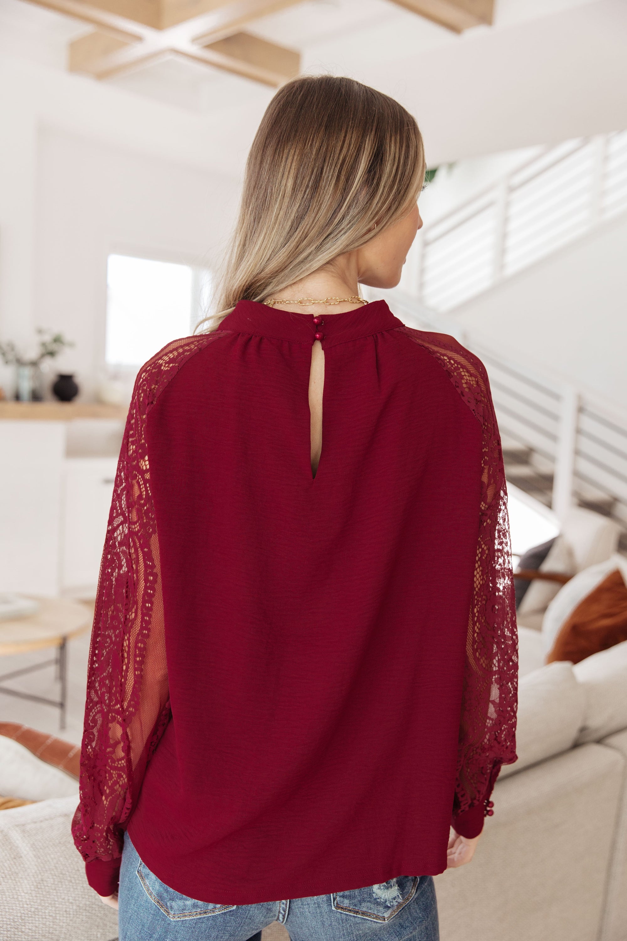 Lace on My Sleeves Blouse (SM-3X) - STB Boutique