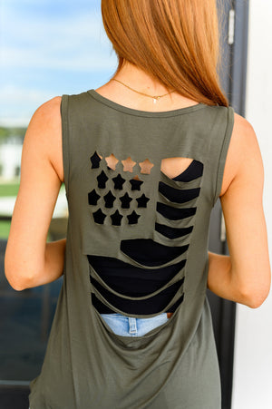 Land of the Free Tank in Olive (SM-3X)