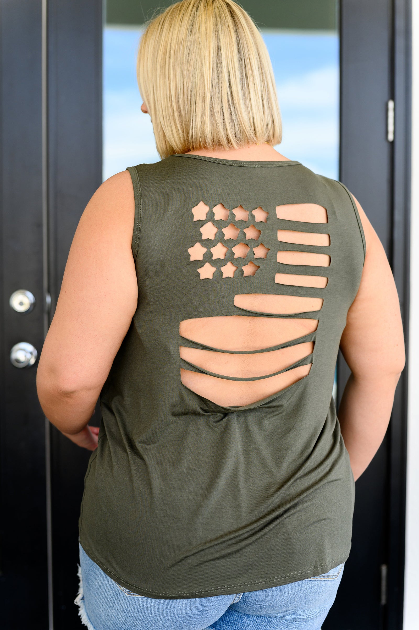 Land of the Free Tank in Olive (SM-3X)