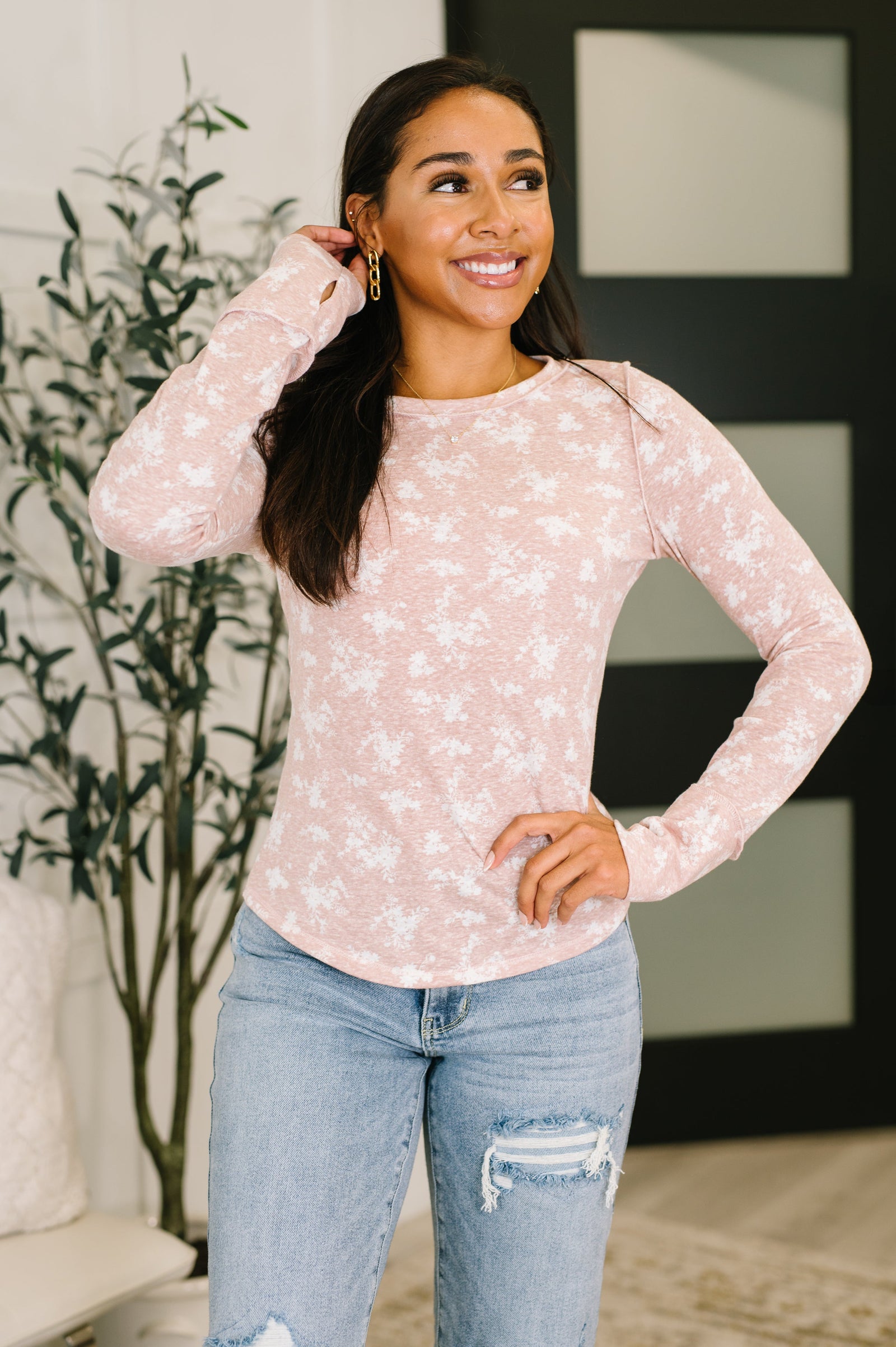 Literally Obsessed with Me Long Sleeve Top in Mauve (SM-3X)