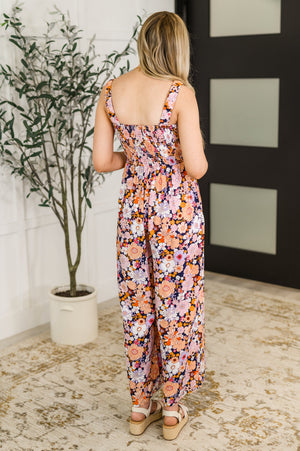 Live Your Best Life Floral Jumpsuit in Retro Floral (SM-2X)