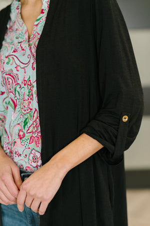 Lizzy Cardigan in Black (SM-XL) - STB Boutique
