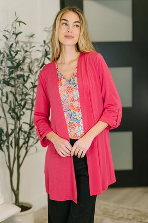 Lizzy Cardigan in Fuchsia (SM-3X) - STB Boutique