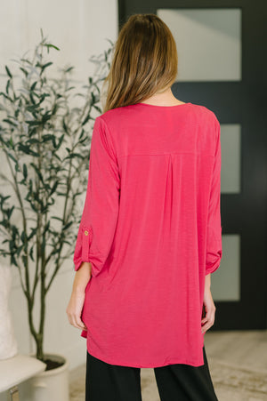 Lizzy Cardigan in Fuchsia (SM-3X) - STB Boutique