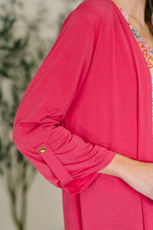 Lizzy Cardigan in Fuchsia (SM-3X) - STB Boutique