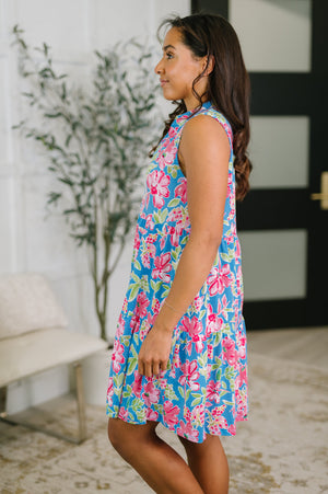 Lizzy Three Tier Tank Dress in Falling Floral (SM-3X)