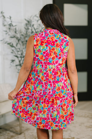 Lizzy Three Tier Tank Dress in Morning Glory (SM-3X)