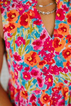 Lizzy Three Tier Tank Dress in Morning Glory (SM-3X)