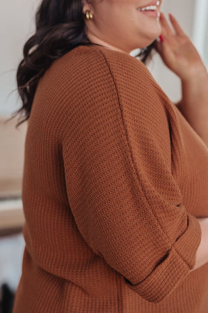Lotta Love Knitted Sweater Top in Rust (SM-3X)