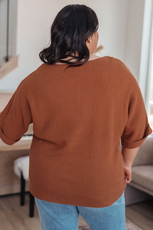 Lotta Love Knitted Sweater Top in Rust (SM-3X)