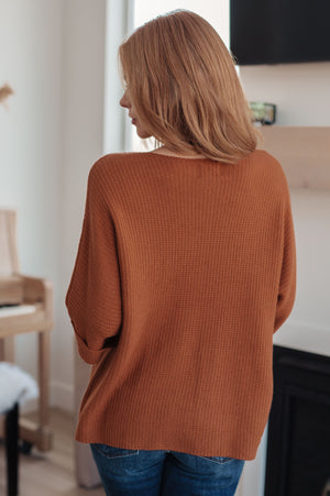 Lotta Love Knitted Sweater Top in Rust (SM-3X)