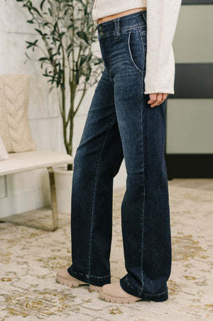 Judy Blue Marty High Waist Trouser Wide Leg Jean (0-24)