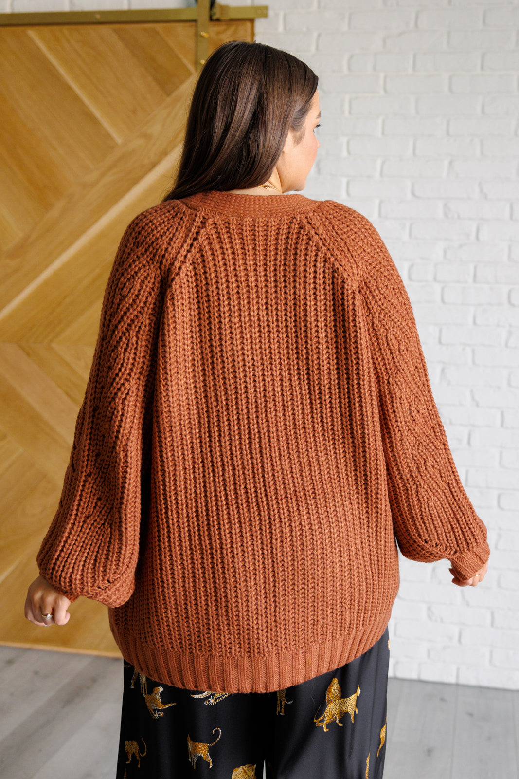 Maybe Monday Cardigan in Chestnut (SM-2X)