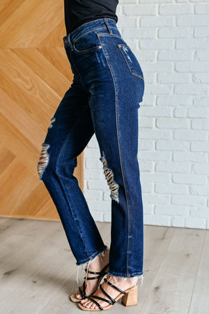 Montana High Rise Rigid Magic Distressed Straight Jeans - STB Boutique