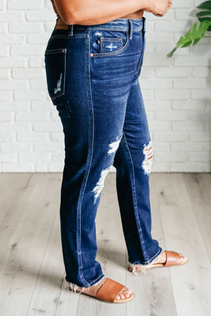 Montana High Rise Rigid Magic Distressed Straight Jeans - STB Boutique