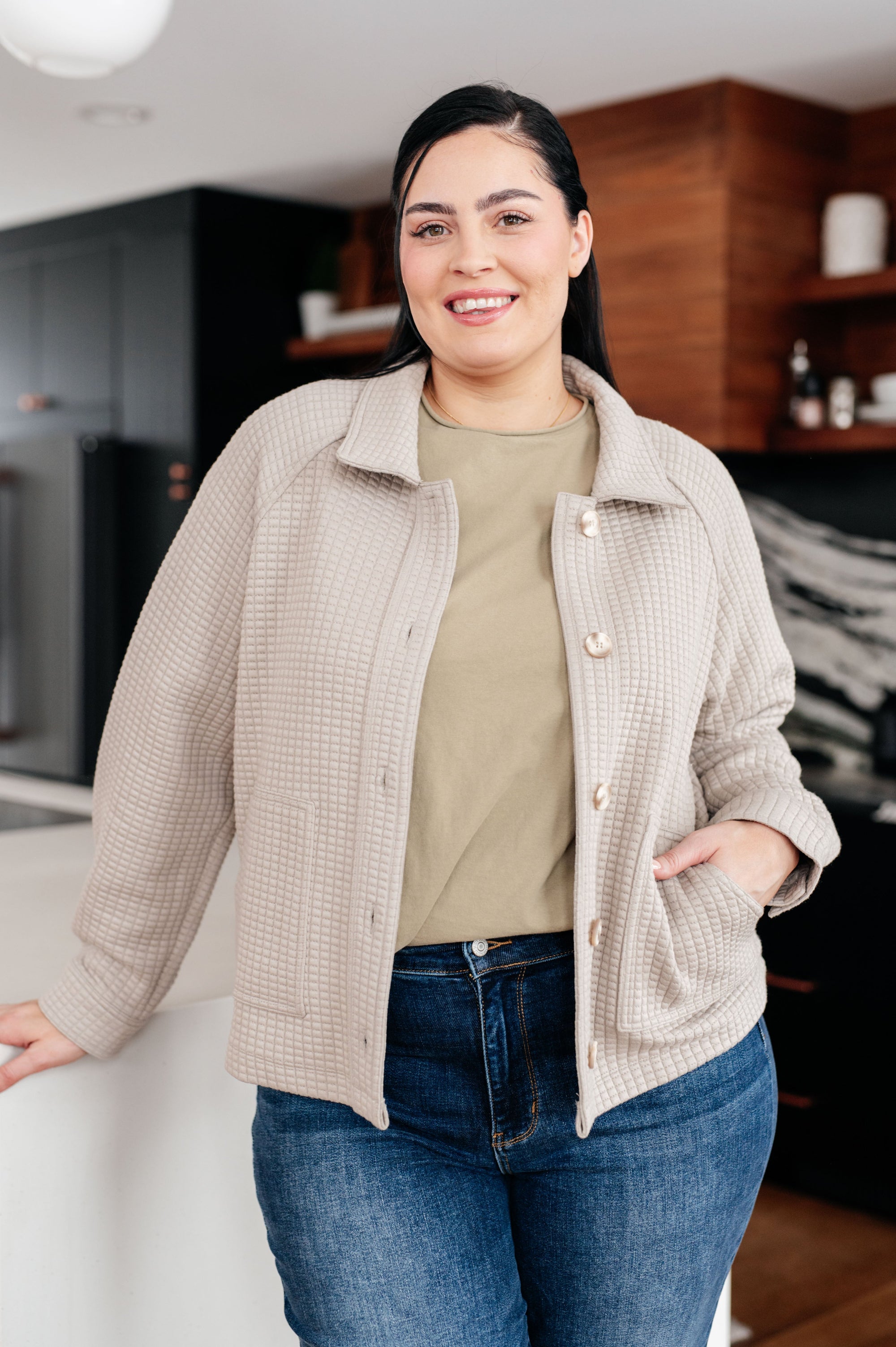 My Best Offer Quilted Texture Shacket (SM-2X)