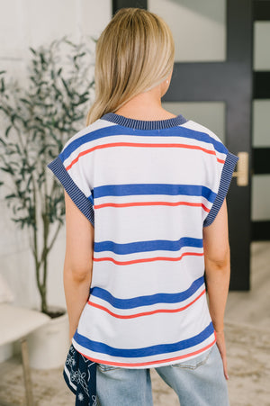 National Beauty Sleeveless Striped Top (SM-3X)