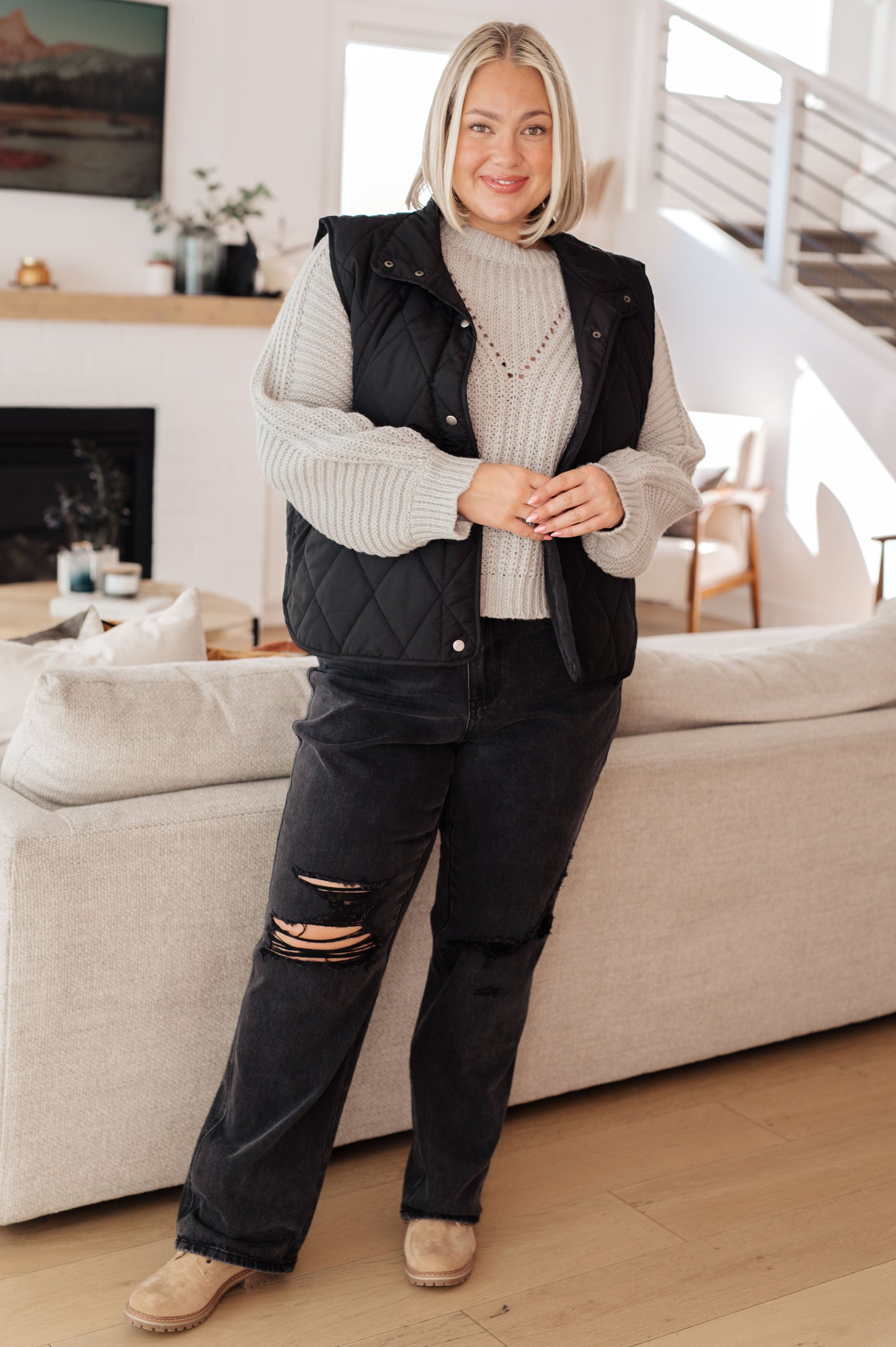 Roll on By Balloon Sleeve Sweater (SM-3X) - STB Boutique