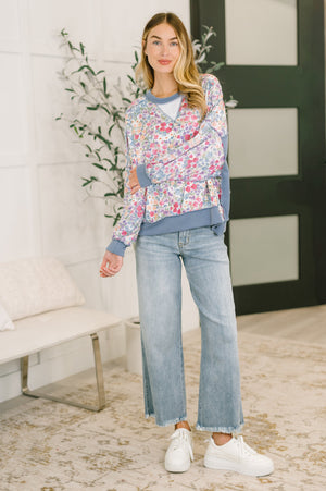 New Opportunities Drop Shoulder Floral Pullover (SM-3X) - STB Boutique