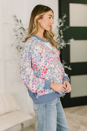 New Opportunities Drop Shoulder Floral Pullover (SM-3X) - STB Boutique