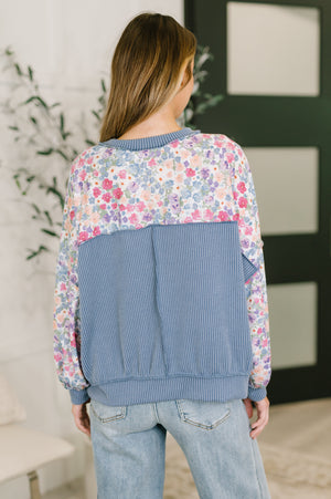 New Opportunities Drop Shoulder Floral Pullover (SM-3X) - STB Boutique